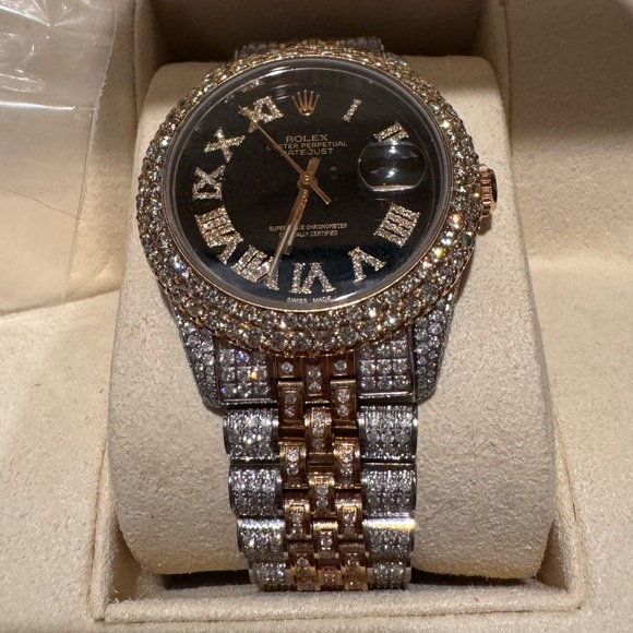 SOLD!! Rolex 18K Datejust Oyster Perpetual Black Dial 36mm Watch Two Tone VS1 - Picture 13 of 14